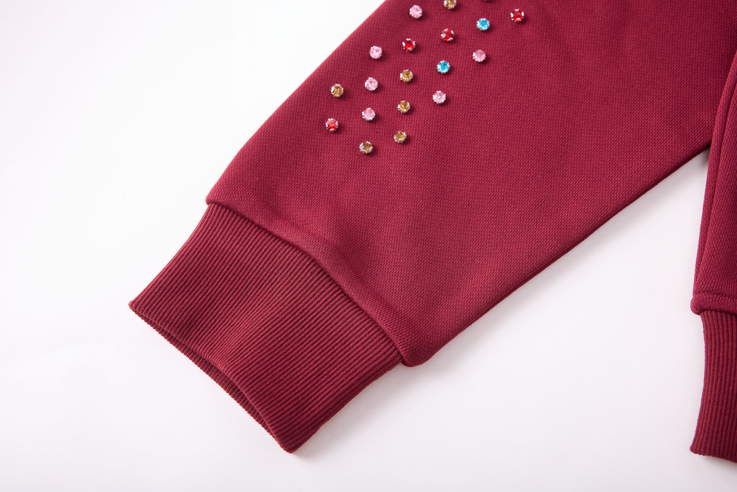 CRYSTAL CACTUS ZIP HOODIE - MAROON