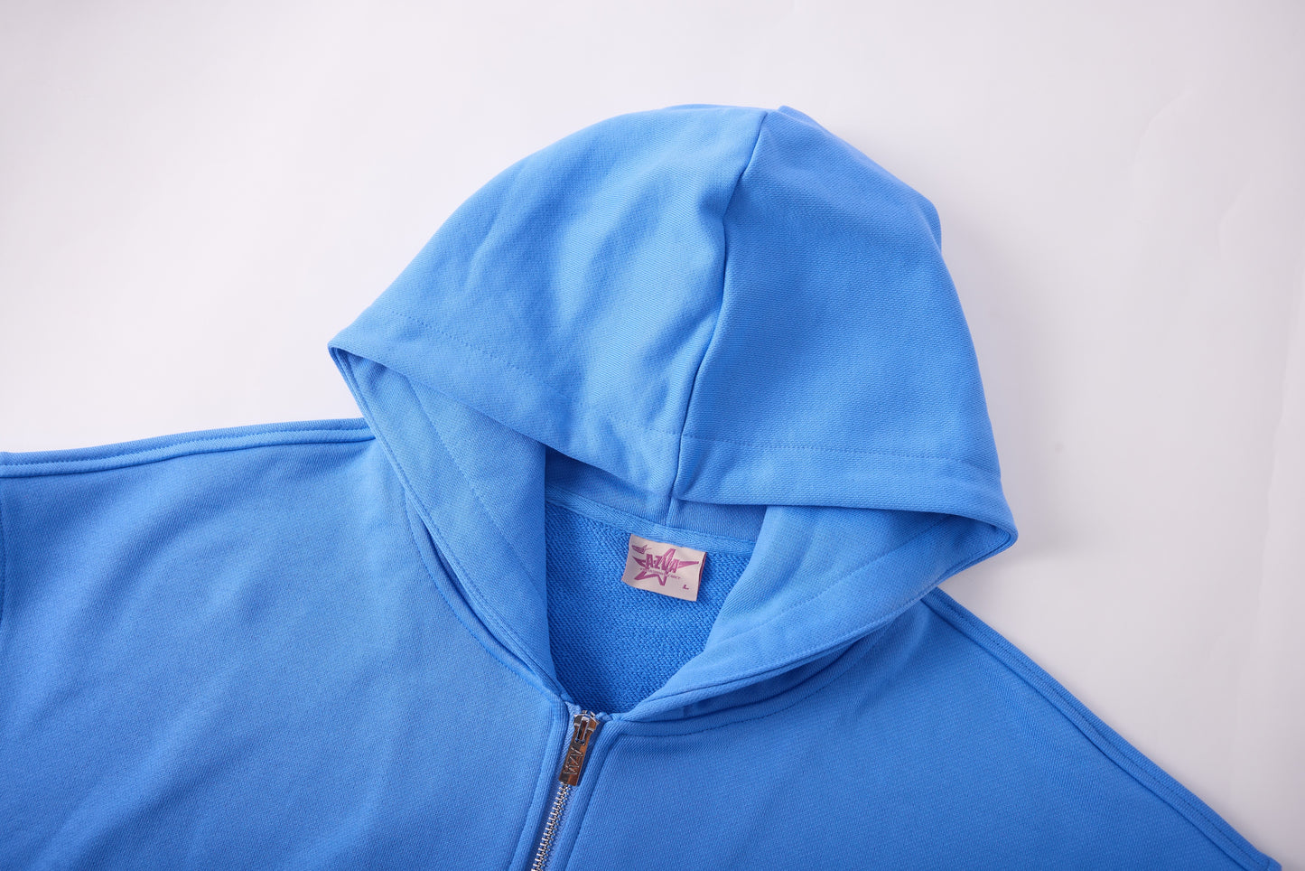 CRYSTAL CACTUS ZIP HOODIE - BABY BLUE