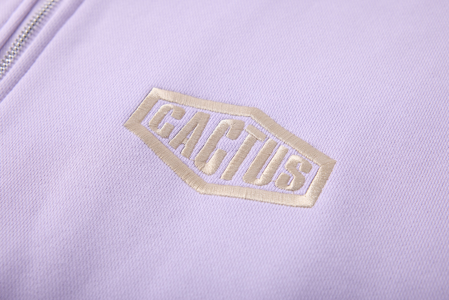 CRYSTAL CACTUS ZIP HOODIE - LAVENDER