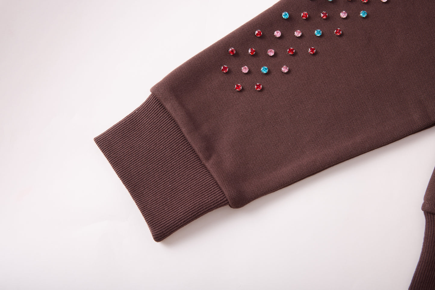 CRYSTAL CACTUS ZIP HOODIE - BROWN