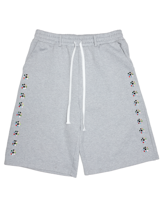 Crystal Blossom Sweat Shorts - Grey